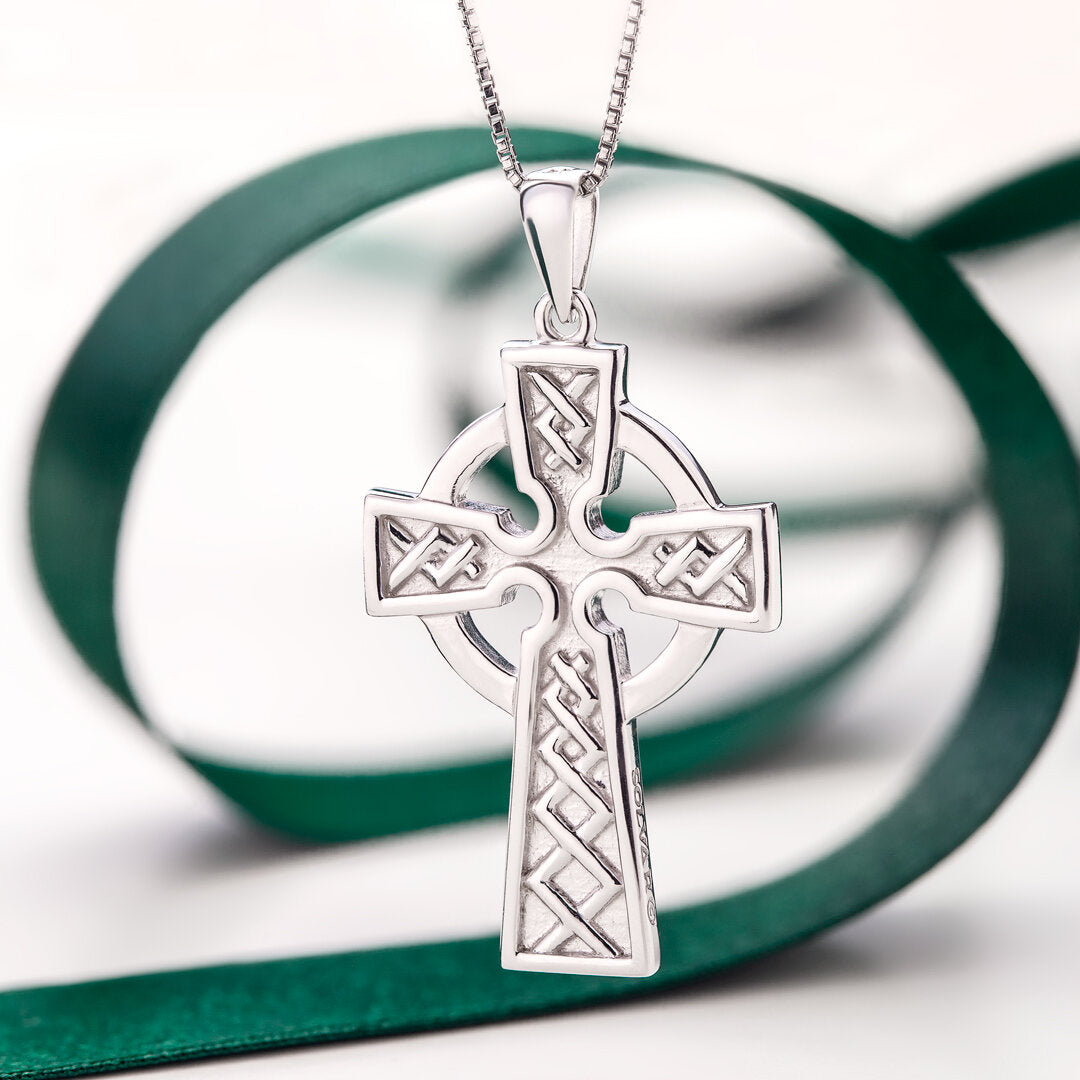 Sterling Silver Celtic Cross Double Sided Pendant Online Celtic