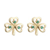 10K Yellow Gold Emerald Shamrock Earrings
