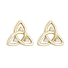 10K Yeloow Gold Cubic Zirconia Trinity Stud Earrings