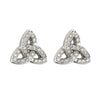 14K White Gold Micro Diamond Trinity Earrings