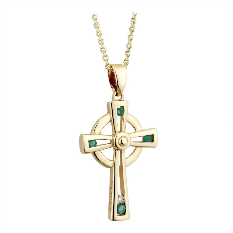 Buy 10K Gold Plated Irish Celtic Cross Pendant Necklace for Men Women  Online in India - Etsy