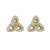 14K Yellow Gold Micro Diamond Trinity Earrings