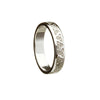 Mens White Gold 14K Trinity Knot Embossed Patterned Narrow Ring
