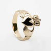 Mens Yellow Gold 10K Claddagh Ring with Braided Band