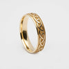 Mens Yellow Gold 14K Celtic Knot Raised Pattern Ring