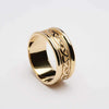 Mens Yellow Gold 14K Celtic Knot Ring with Heavy Rims