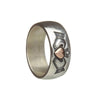 Silver and Rose Gold 10K Claddagh Ring with Antique Finish