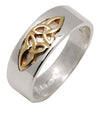 Silver and Yellow Gold 10K Ring with Trinity Knot Detail in Window