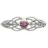 Sterling Silver Celtic Brooch with Round Amethyst