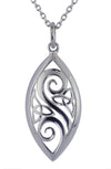 Sterling Silver Celtic and Spiral Marquise Pendant