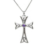 Sterling Silver Contemporary Celtic Cross with Amethyst