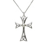 Sterling Silver Contemporary Celtic Cross with Cubic Zirconia
