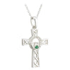 Sterling Silver Crystal Claddagh Cross Pendant