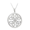 Sterling Silver Cubic Zirconia Large Round Celtic Pendant
