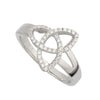 Sterling Silver Cubic Zirconia Trinity Knot Ring