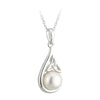 Sterling Silver Half Pearl Trinity Knot Pendant