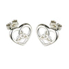Sterling Silver Heart Trinity Knot Stud Earrings