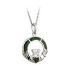 Sterling Silver Marble Claddagh Pendant