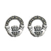 Sterling Silver Marcasite Claddagh Stud