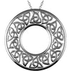 Sterling Silver Sandblasted trinity knot circle pendant