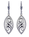 Sterling Silver Trinity and Spiral Marquise Earrings