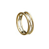 White Gold 14K Celtic Weave Narrow Ring with Light Yellow Gold Rims