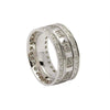 White Gold 14K Trinity Knot Square Embossed Ring with Heavy White Gold 0.75CT Diamond Set Rims
