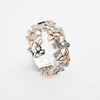 White and Rose Gold 14K Celtic Trinity Knot Ring with 0.13CT Diamonds