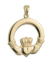 Yellow Gold 14K Large Claddagh Heavy Charm