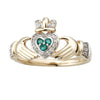 Yellow Gold14K Diamond Emerald Claddagh Ring