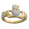 Yellow Gold14K Micro Diamond Claddagh Ring