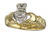 Yellow Gold18K Diamond Claddagh Engagement Ring